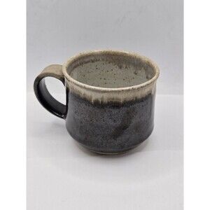 Studio Art Pottery Coffee Mug Blue Tones Stoneware Signed